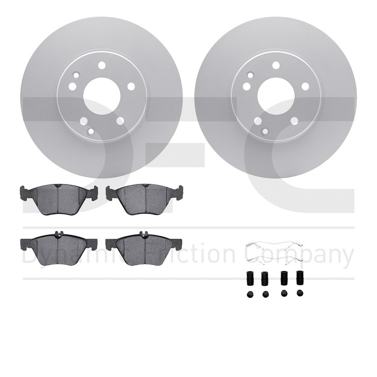 4612-63032 Geospec Brake Rotors w/5000 Euro Ceramic Brake Pads & Hardware, 1996-2008 Multiple Makes/Models, Position: Front