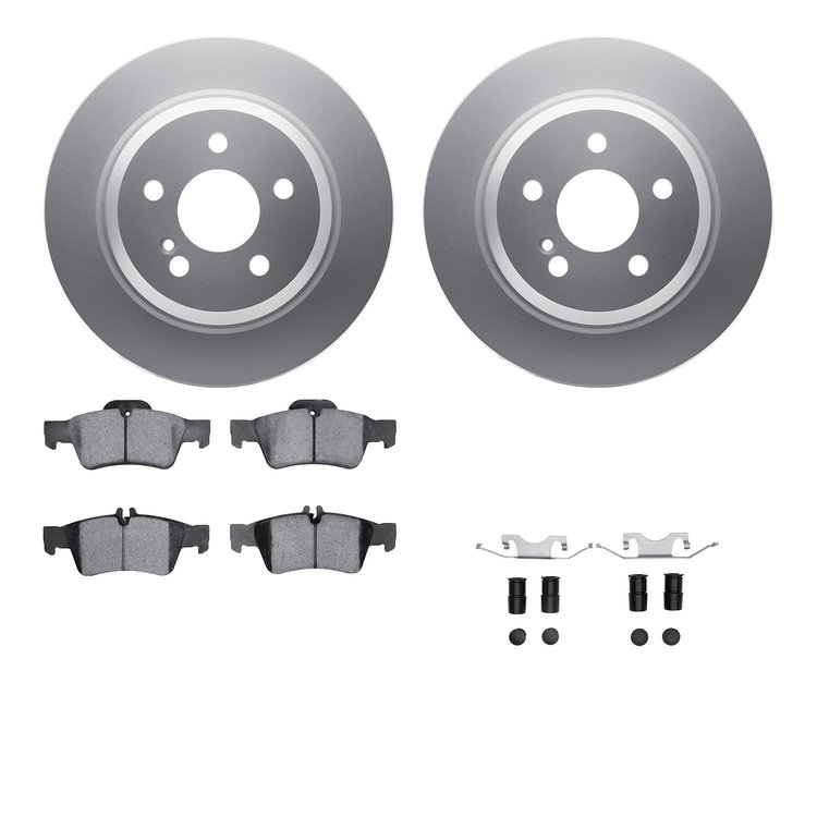 4612-63037 Geospec Brake Rotors w/5000 Euro Ceramic Brake Pads & Hardware, 2003-2017 Mercedes-Benz, Position: Rear