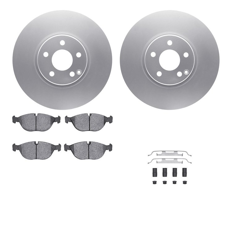 4612-63040 Geospec Brake Rotors w/5000 Euro Ceramic Brake Pads & Hardware, 2002-2006 Mercedes-Benz, Position: Front