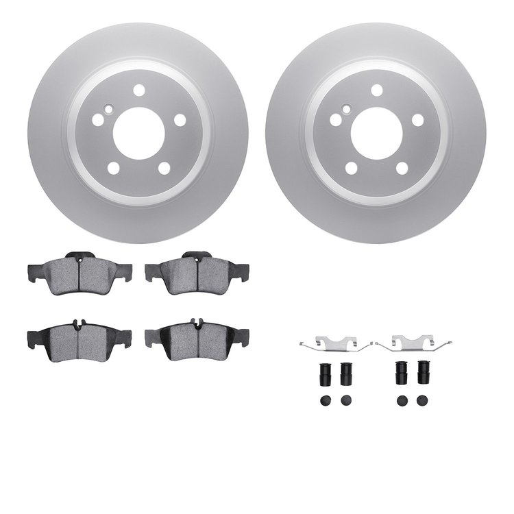 4612-63042 Geospec Brake Rotors w/5000 Euro Ceramic Brake Pads & Hardware, 2003-2006 Mercedes-Benz, Position: Rear