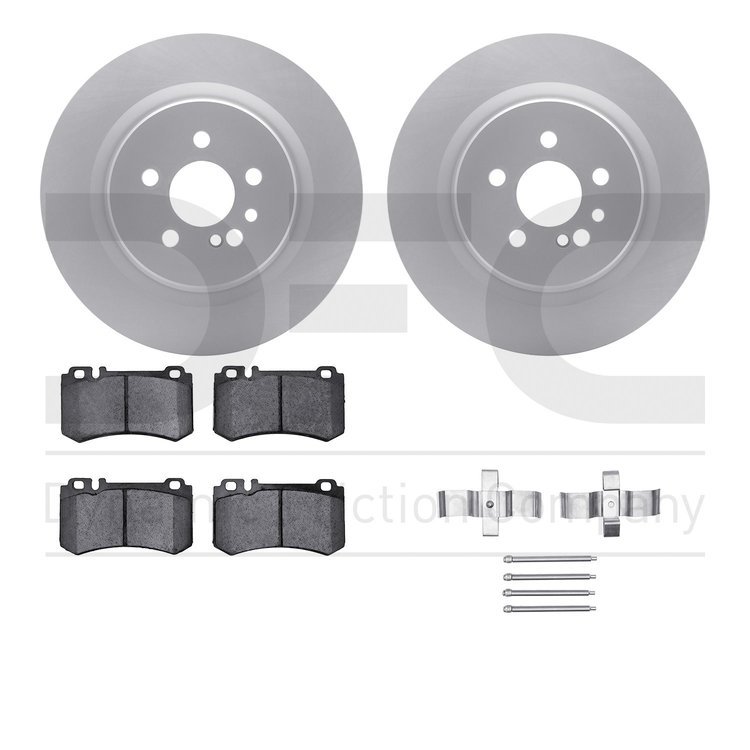 4612-63045 Geospec Brake Rotors w/5000 Euro Ceramic Brake Pads & Hardware, 2005-2006 Mercedes-Benz, Position: Rear