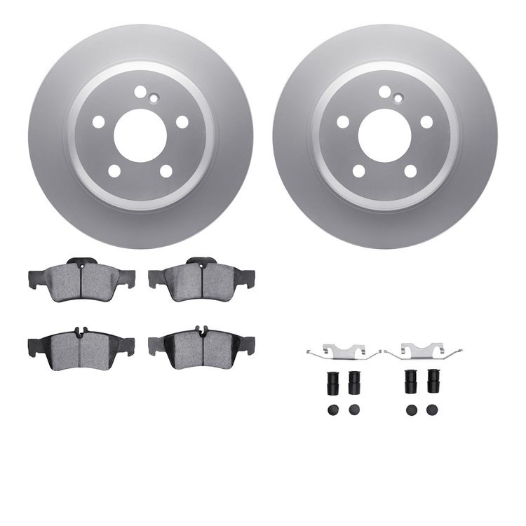 4612-63047 Geospec Brake Rotors w/5000 Euro Ceramic Brake Pads & Hardware, 2003-2006 Mercedes-Benz, Position: Rear