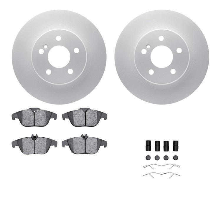 4612-63053 Geospec Brake Rotors w/5000 Euro Ceramic Brake Pads & Hardware, 2008-2015 Mercedes-Benz, Position: Rear