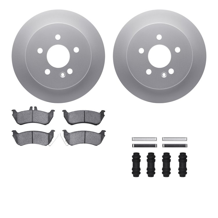 4612-63065 Geospec Brake Rotors w/5000 Euro Ceramic Brake Pads & Hardware, 1998-2005 Mercedes-Benz, Position: Rear