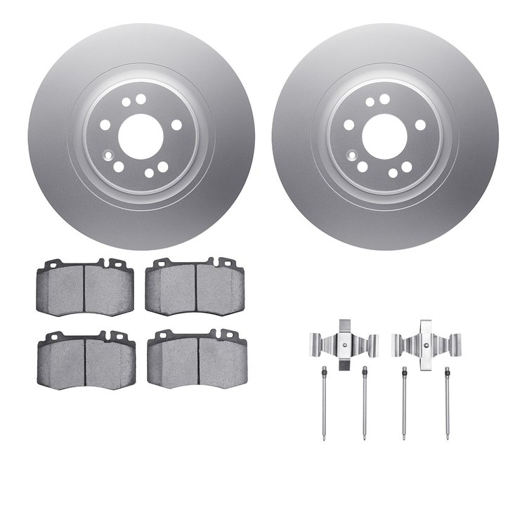 4612-63066 Geospec Brake Rotors w/5000 Euro Ceramic Brake Pads & Hardware, 2000-2005 Mercedes-Benz, Position: Front