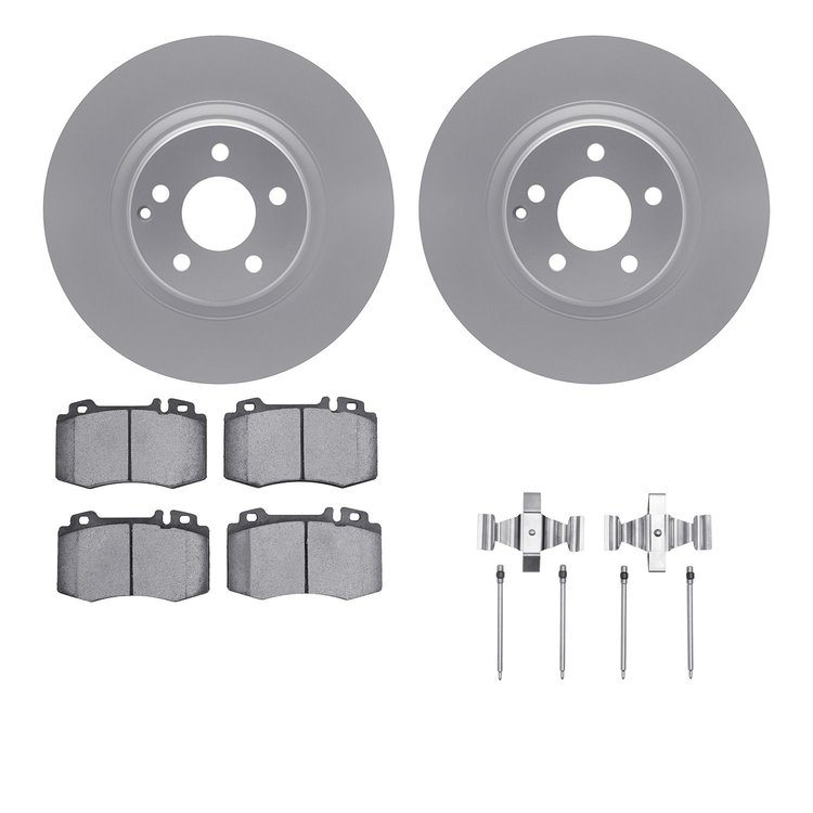 4612-63069 Geospec Brake Rotors w/5000 Euro Ceramic Brake Pads & Hardware, 2006-2011 Mercedes-Benz, Position: Front