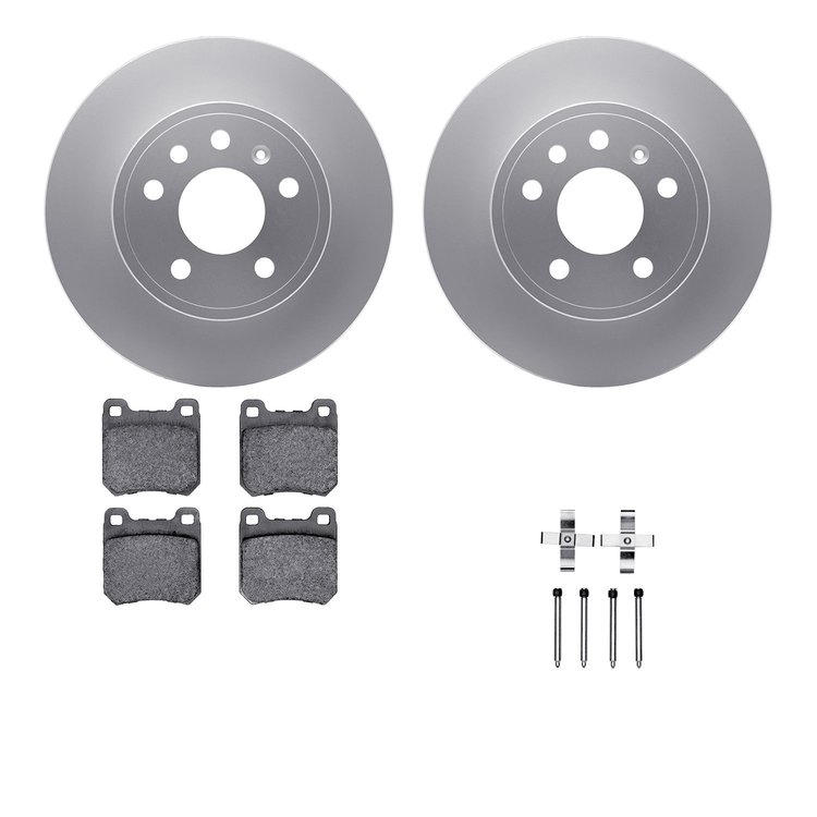 4612-65000 Geospec Brake Rotors w/5000 Euro Ceramic Brake Pads & Hardware, 1997-2008 GM, Position: Rear