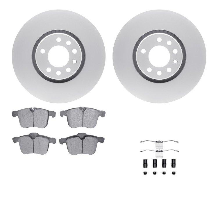 4612-65011 Geospec Brake Rotors w/5000 Euro Ceramic Brake Pads & Hardware, 2003-2011 GM, Position: Front