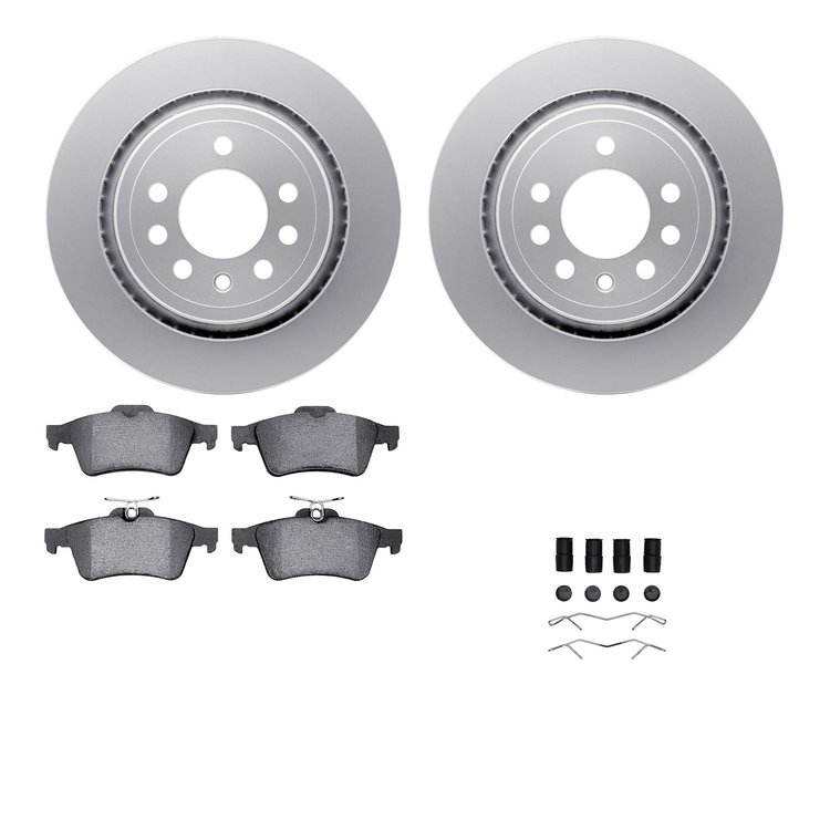 4612-65012 Geospec Brake Rotors w/5000 Euro Ceramic Brake Pads & Hardware, 2008-2011 GM, Position: Rear