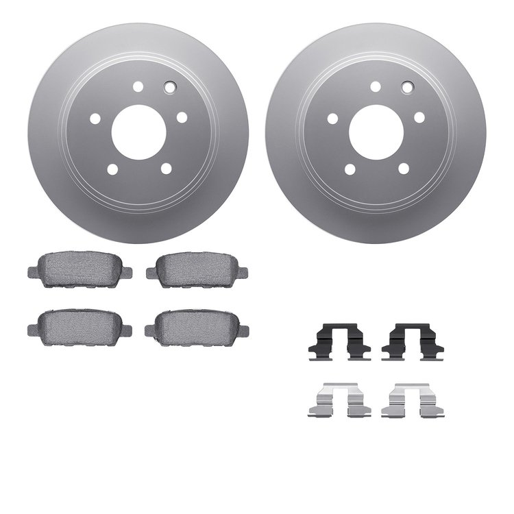 4612-67001 Geospec Brake Rotors w/5000 Euro Ceramic Brake Pads & Hardware, Fits Select Multiple Makes/Models, Position: Rear