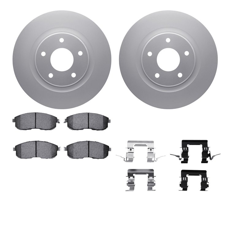4612-67013 Geospec Brake Rotors w/5000 Euro Ceramic Brake Pads & Hardware, 2011-2019 Infiniti/Nissan, Position: Front