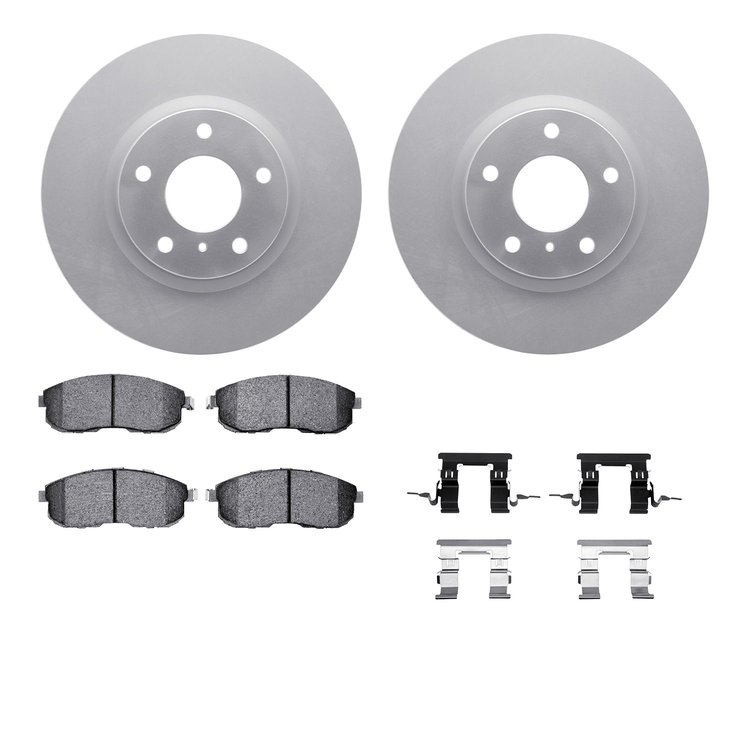 4612-68000 Geospec Brake Rotors w/5000 Euro Ceramic Brake Pads & Hardware, 2003-2005 Infiniti/Nissan, Position: Front