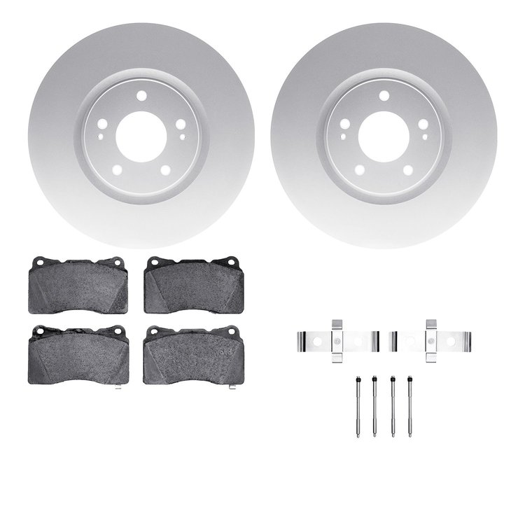 4612-72000 Geospec Brake Rotors w/5000 Euro Ceramic Brake Pads & Hardware, 2003-2006 Mitsubishi, Position: Front