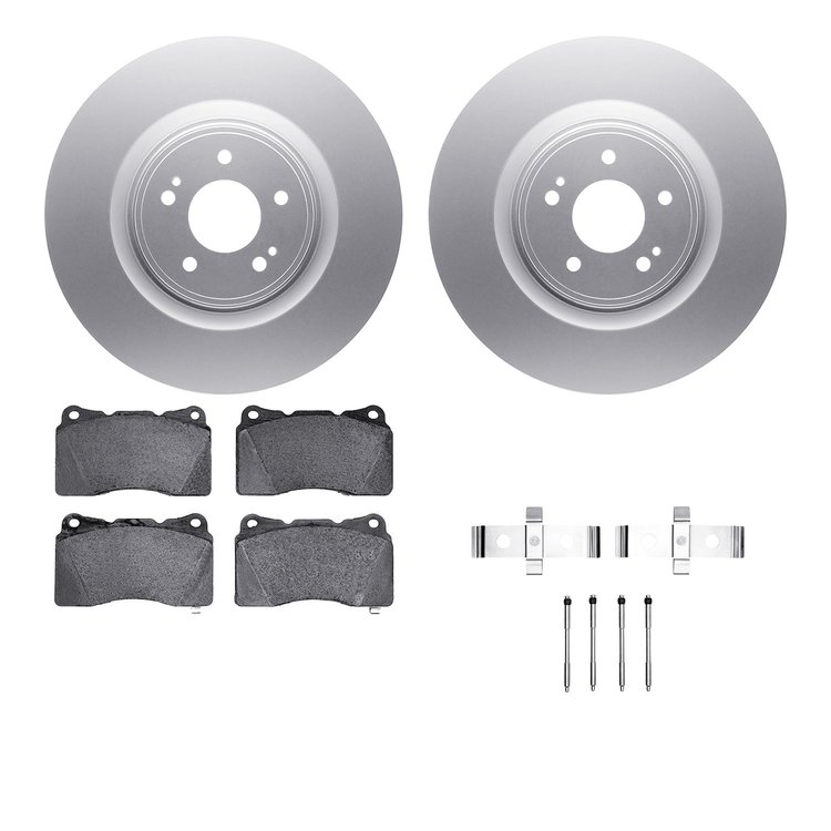 4612-72003 Geospec Brake Rotors w/5000 Euro Ceramic Brake Pads & Hardware, 2008-2015 Mitsubishi, Position: Front