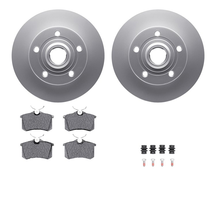 4612-73001 Geospec Brake Rotors w/5000 Euro Ceramic Brake Pads & Hardware, 1997-2001 Audi/Volkswagen, Position: Rear