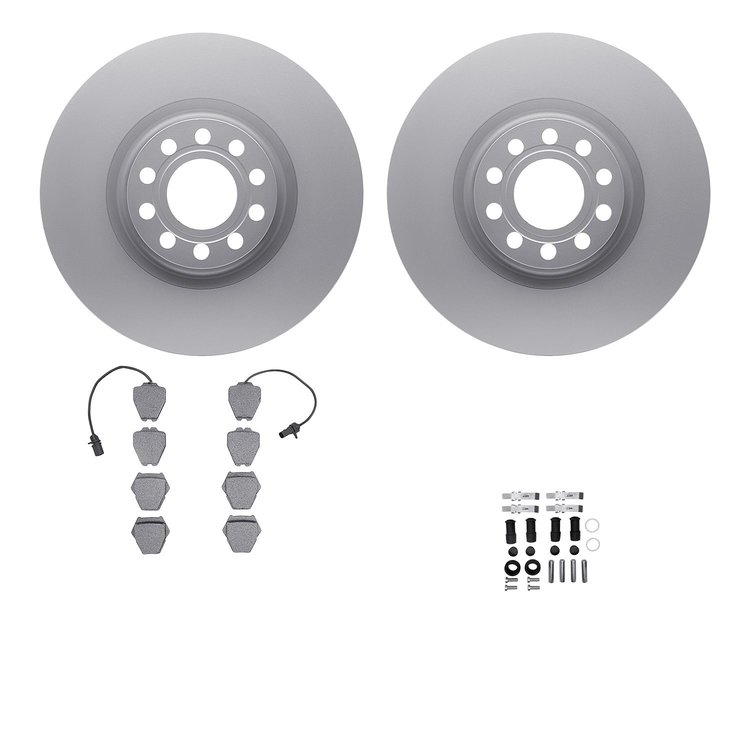 4612-73008 Geospec Brake Rotors w/5000 Euro Ceramic Brake Pads & Hardware, 1999-2004 Audi/Volkswagen, Position: Front