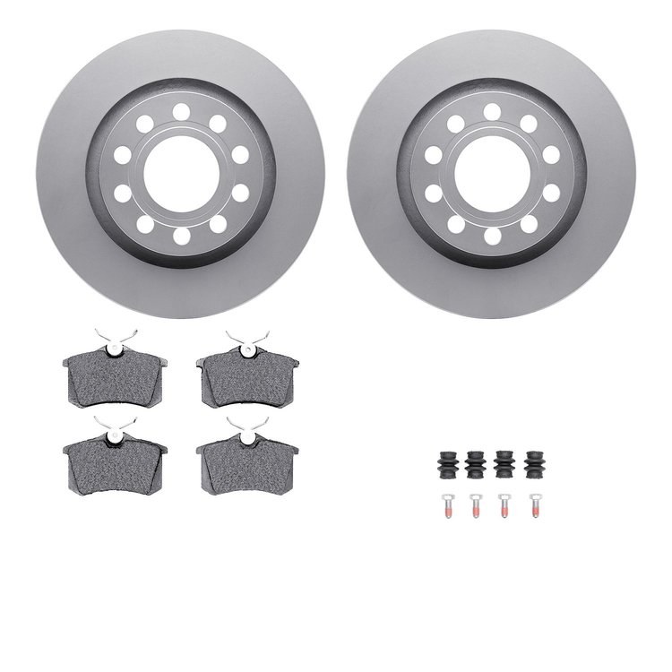 4612-73013 Geospec Brake Rotors w/5000 Euro Ceramic Brake Pads & Hardware, 2004-2005 Audi/Volkswagen, Position: Rear