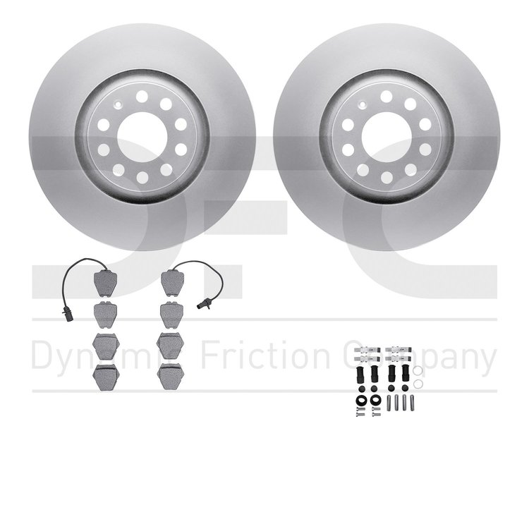 4612-73016 Geospec Brake Rotors w/5000 Euro Ceramic Brake Pads & Hardware, 1999-2005 Audi/Volkswagen, Position: Front