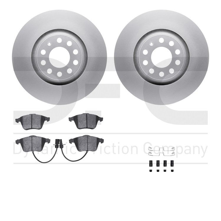 4612-73017 Geospec Brake Rotors w/5000 Euro Ceramic Brake Pads & Hardware, 2001-2005 Audi/Volkswagen, Position: Front