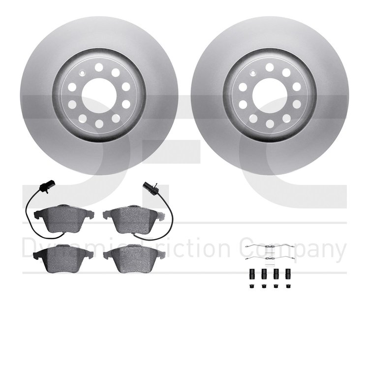 4612-73018 Geospec Brake Rotors w/5000 Euro Ceramic Brake Pads & Hardware, 2000-2009 Audi/Volkswagen, Position: Front