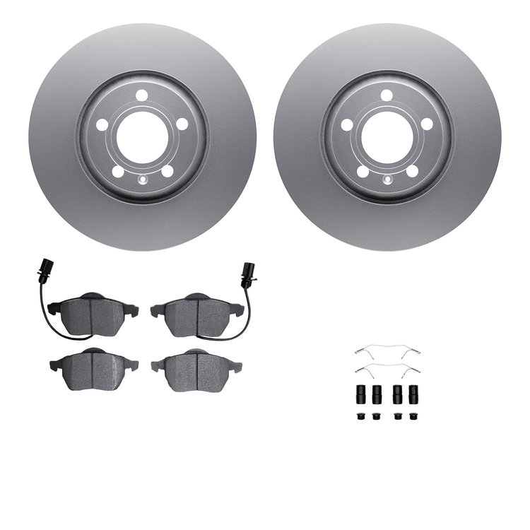 4612-73026 Geospec Brake Rotors w/5000 Euro Ceramic Brake Pads & Hardware, 1999-2006 Audi/Volkswagen, Position: Front