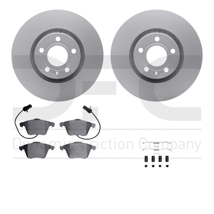 4612-73029 Geospec Brake Rotors w/5000 Euro Ceramic Brake Pads & Hardware, 2005-2011 Audi/Volkswagen, Position: Front