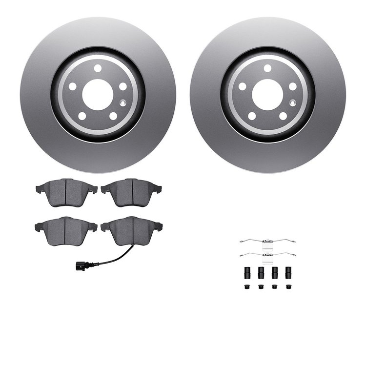 4612-73033 Geospec Brake Rotors w/5000 Euro Ceramic Brake Pads & Hardware, 2008-2011 Audi/Volkswagen, Position: Front