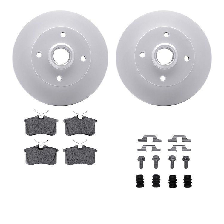 4612-74000 Geospec Brake Rotors w/5000 Euro Ceramic Brake Pads & Hardware, 1999-1999 Audi/Volkswagen, Position: Rear