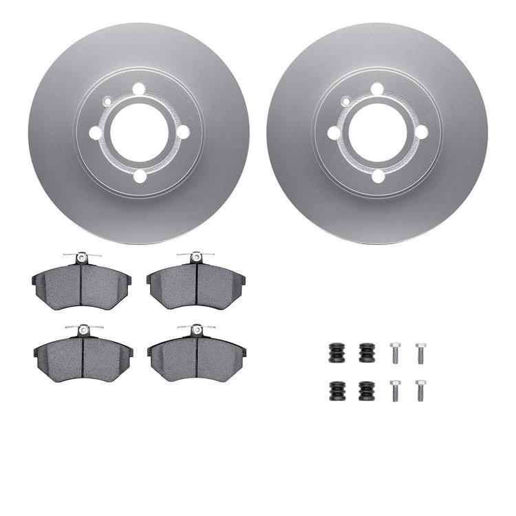 4612-74001 Geospec Brake Rotors w/5000 Euro Ceramic Brake Pads & Hardware, 1986-2002 Audi/Volkswagen, Position: Front