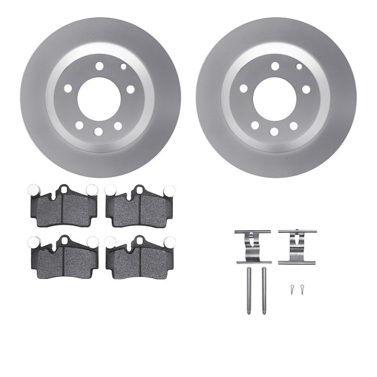 4612-74030 Geospec Brake Rotors w/5000 Euro Ceramic Brake Pads & Hardware, 2003-2015 Multiple Makes/Models, Position: Rear