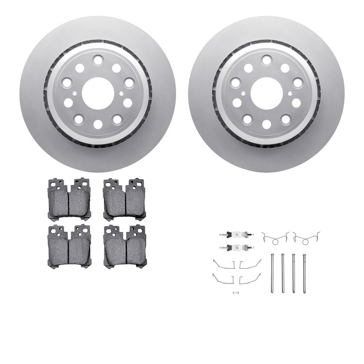 4612-75001 Geospec Brake Rotors w/5000 Euro Ceramic Brake Pads & Hardware, 2007-2017 Lexus/Toyota/Scion, Position: Rear