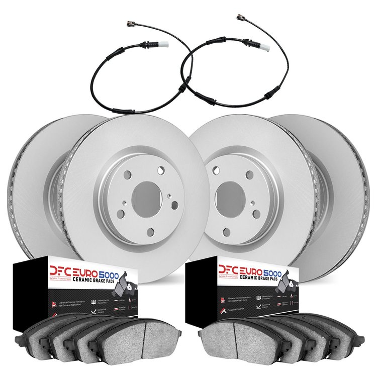 4634-10206 Geospec Brake Rotors w/5000 Euro Ceramic Brake Pads & Sensor, 1995-1998 Porsche, Position: Front and Rear