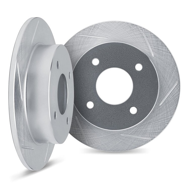 5002-01011 Slotted Brake Rotors [Silver], 2004-2010 Multiple Makes/Models, Position: Rear