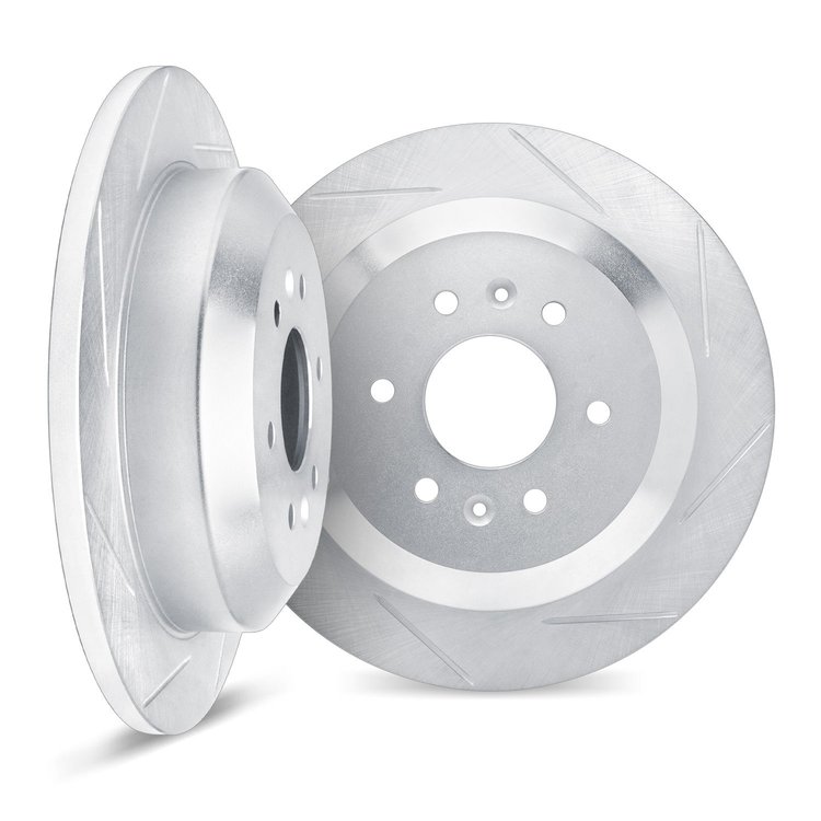 5002-49001 Slotted Brake Rotors [Silver], 2011-2012 VPG, Position: Rear
