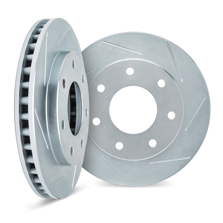 5002-54215 Slotted Brake Rotors [Silver], 2004-2011 Ford/Lincoln/Mercury/Mazda, Position: Rear