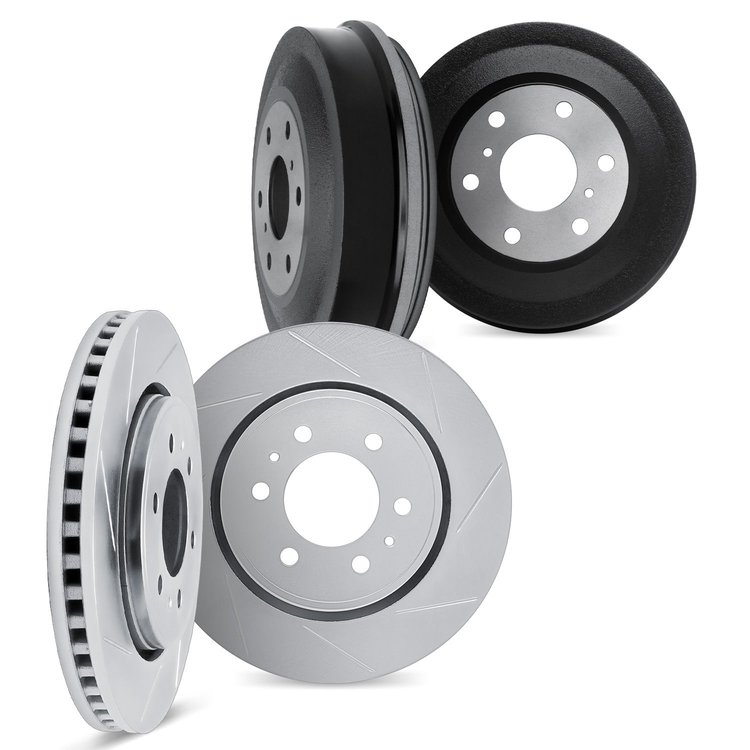 5004-37013 Slotted Brake Rotors & Drums Kit [Silver], 1984-1987 GM, Position: Front and Rear