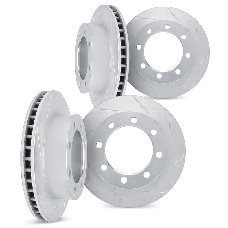 5004-54194 Slotted Brake Rotors [Silver], 2005-2007 Ford/Lincoln/Mercury/Mazda, Position: Front and Rear