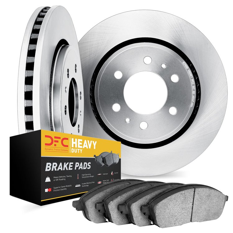 5202-48103 Slotted Brake Rotors w/Heavy-Duty Brake Pads Kits [Silver], 2009-2020 GM, Position: Front
