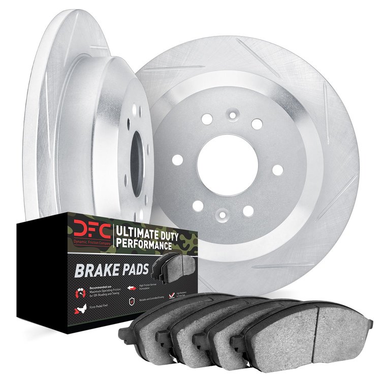 5402-76003 Slotted Brake Rotors with Ultimate-Duty Brake Pads Kit [Silver], 1981-1985 Lexus/Toyota/Scion, Position: Front
