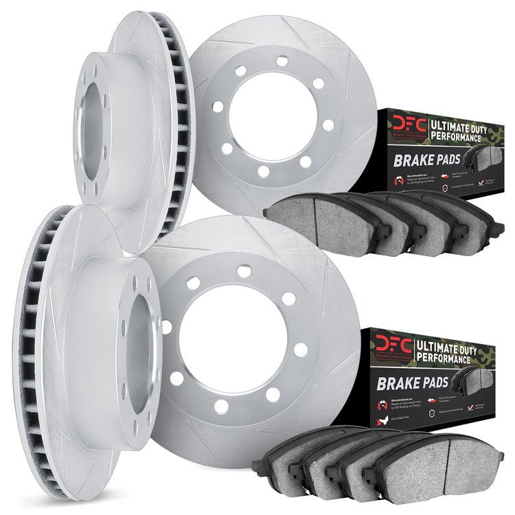 5404-54021 Slotted Brake Rotors with Ultimate-Duty Brake Pads Kit [Silver], 1999-2002 Ford/Lincoln/Mercury/Mazda, Position: Fron