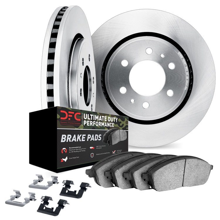 5412-76022 Slotted Brake Rotors with Ultimate-Duty Brake Pads Kit & Hardware [Silver], Fits Select Lexus/Toyota/Scion, Position: