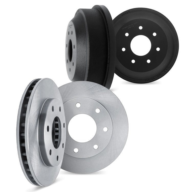 6004-54246 Brake Rotors with Drums Kit, 1997-2002 Ford/Lincoln/Mercury/Mazda, Position: Front and Rear