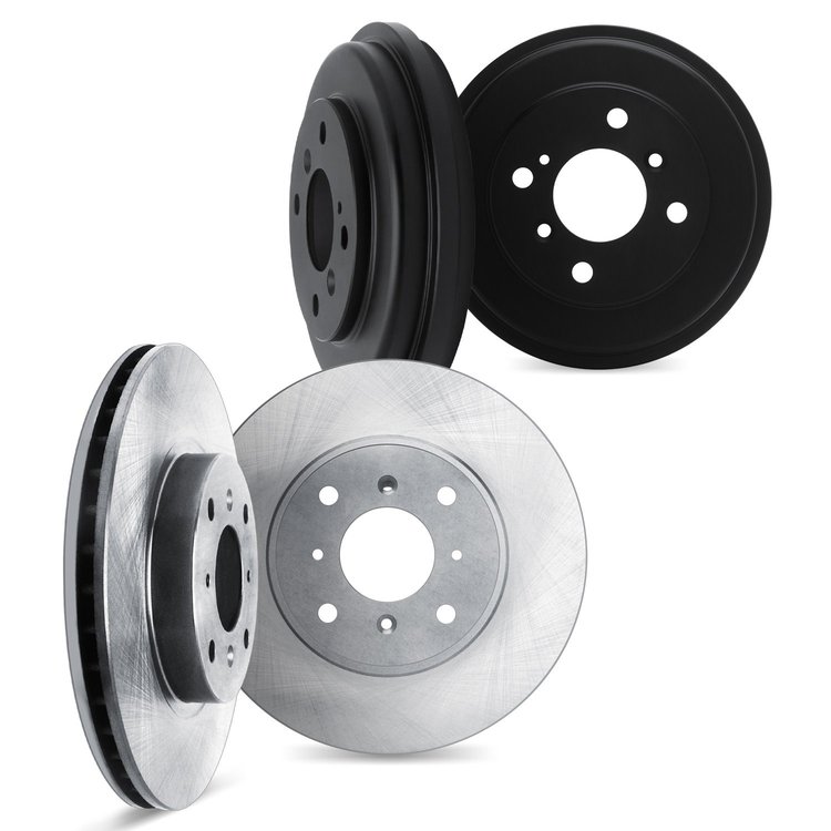6004-63079 Brake Rotors with Drums Kit, 2016-2018 Smart, Position: Front and Rear