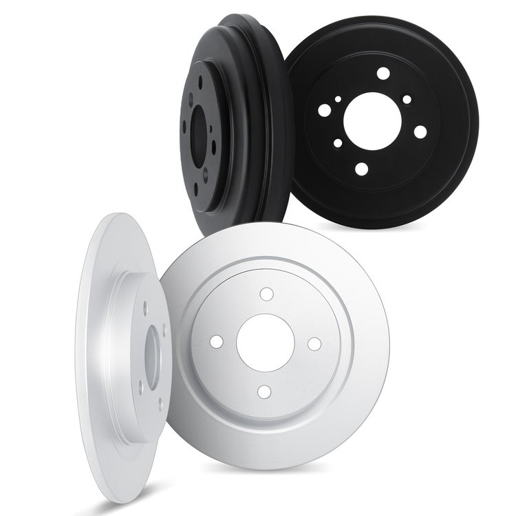 6004-64002 Brake Rotors with Drums Kit, 1967-1980 MG, Position: Front and Rear