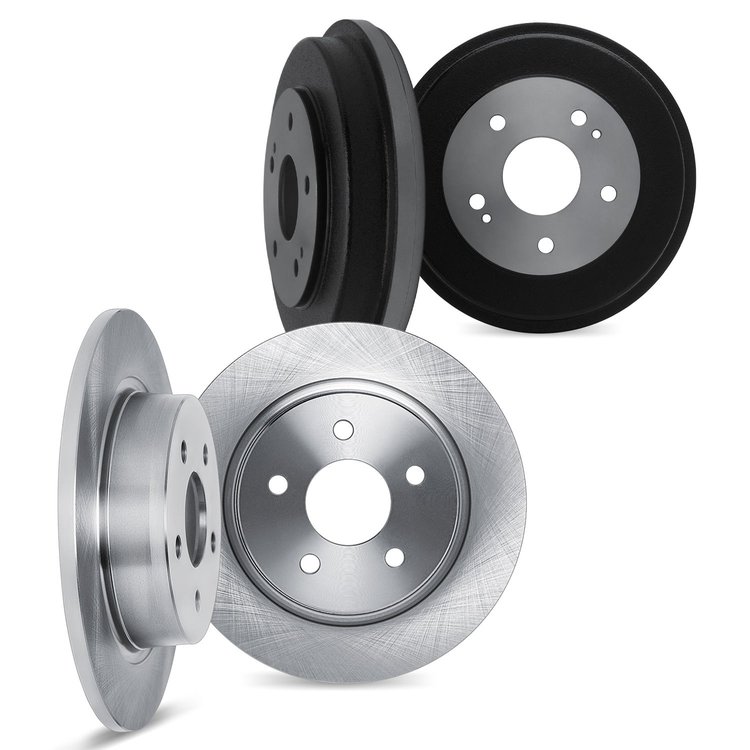 6004-74046 Brake Rotors with Drums Kit, 1972-1978 Audi/Volkswagen, Position: Front and Rear