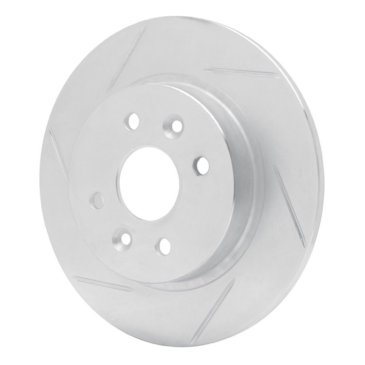 611-21003L Slotted Brake Rotor [Silver], 1998-2003 Kia/Hyundai/Genesis, Position: Rear Left