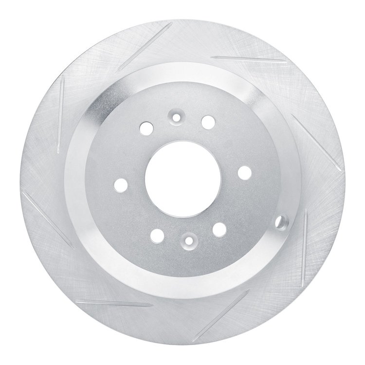 611-21027L Slotted Brake Rotor [Silver], 2009-2010 Kia/Hyundai/Genesis, Position: Rear Left