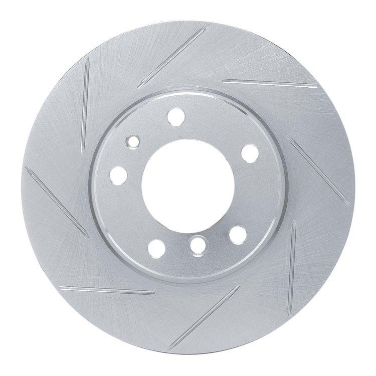 611-31020L Slotted Brake Rotor [Silver], 1987-1995 BMW, Position: Front Left