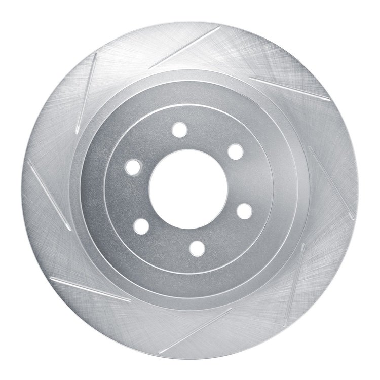 611-40014L Slotted Brake Rotor [Silver], 1992-2002 Mopar, Position: Rear Left