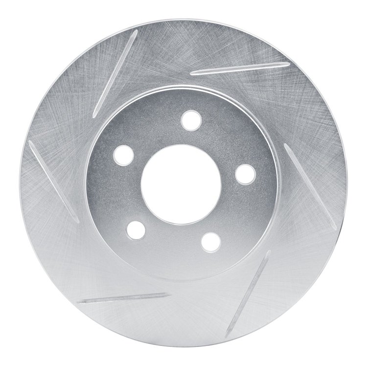 611-40046L Slotted Brake Rotor [Silver], 1984-1995 Mopar, Position: Front Left